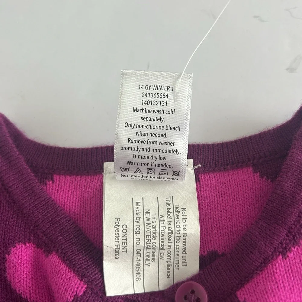 NWT Baby Girl Gymboree 6-12 Month Dark Pink Bright Pink Heart‎ Sweater Valentine